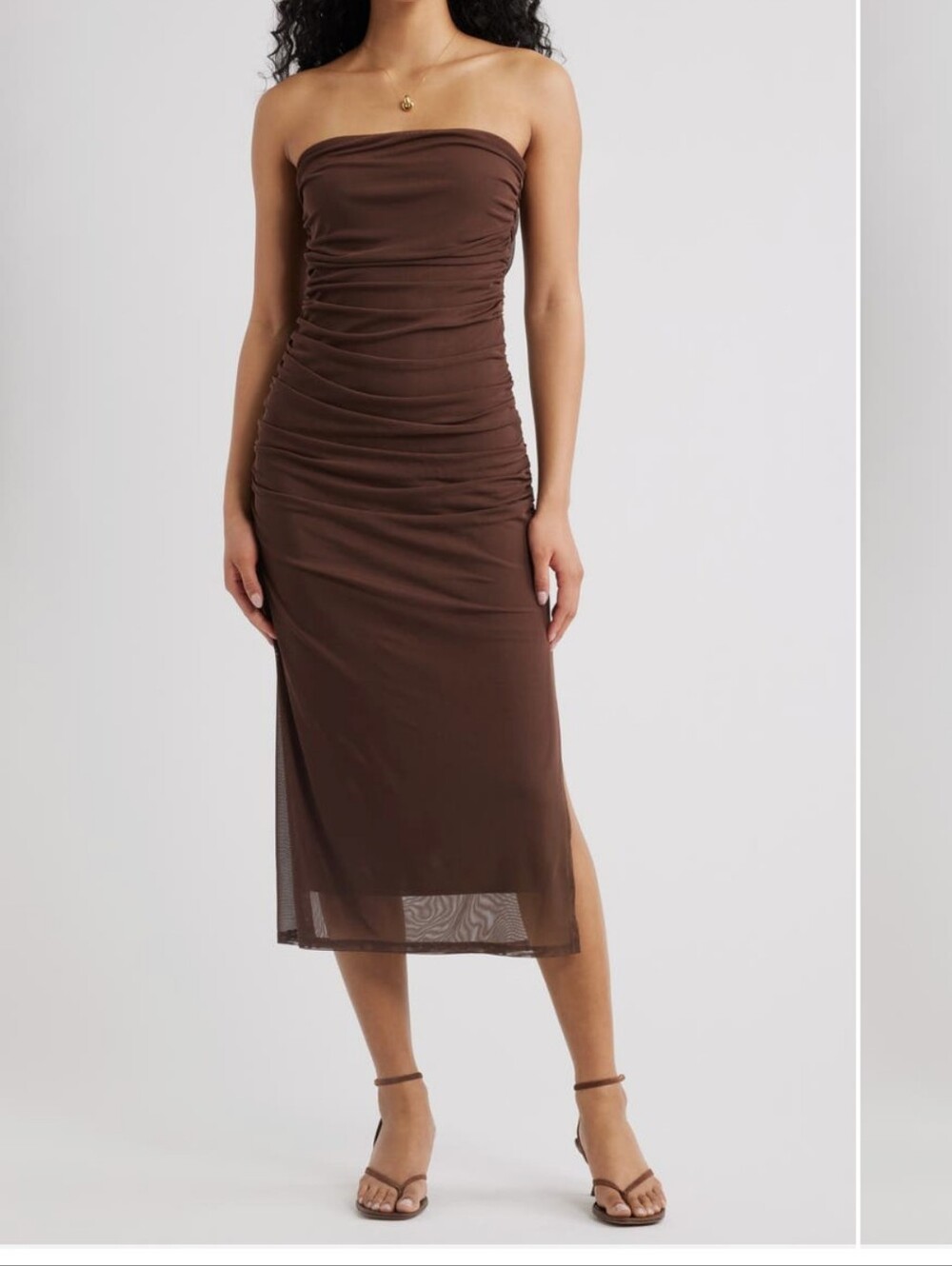 Open Edit midi Strapless Dress